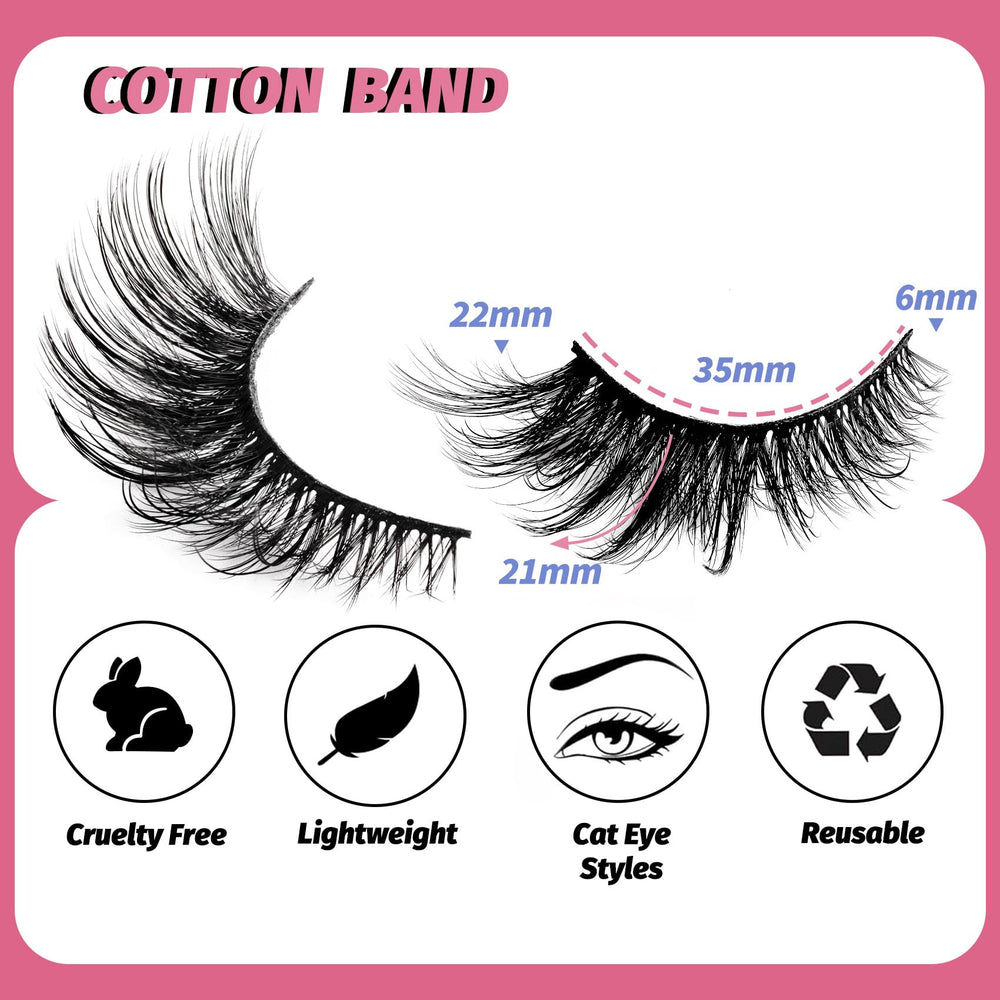 Kit de 7 paires Veleasha en faux mink, réutilisables jusqu a dix fois.