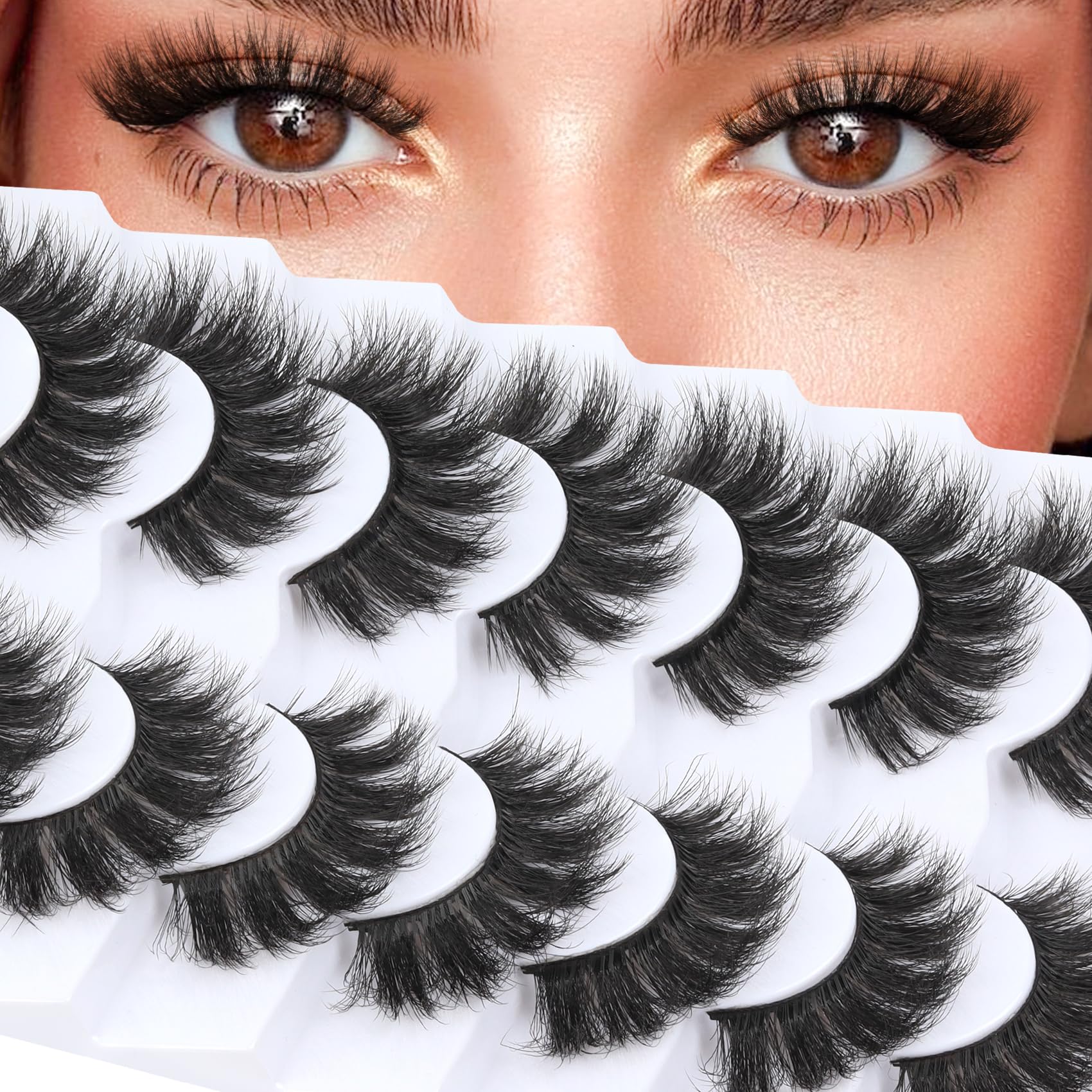 Cils Veleasha faux effilés 6D, rendu léger et naturel pour un regard discret.