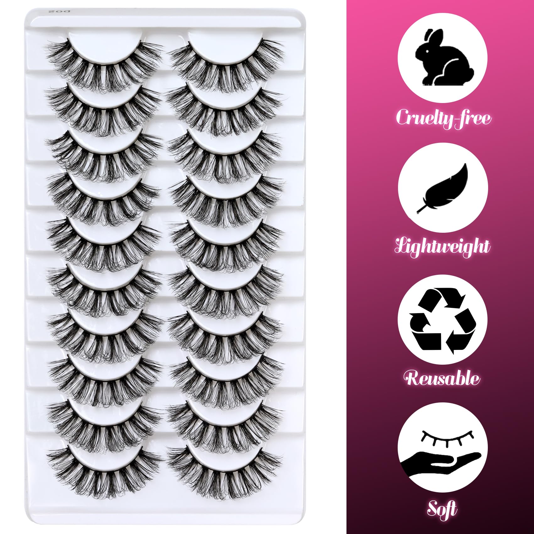 Cils faux mink vegan Veleasha pour un look glamour sans cruauté.