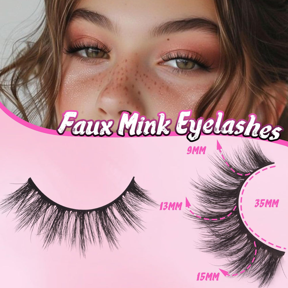 Cils Veleasha faux vison longueur visuelle accrue pour un regard éveillé.