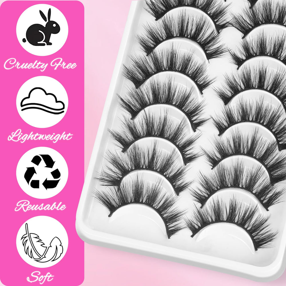 Cils Veleasha – pack dix paires, pratique pour varier les styles.