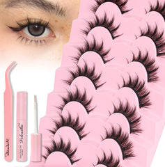 Veleasha cils 7 paires - regard naturel prêt à porter.