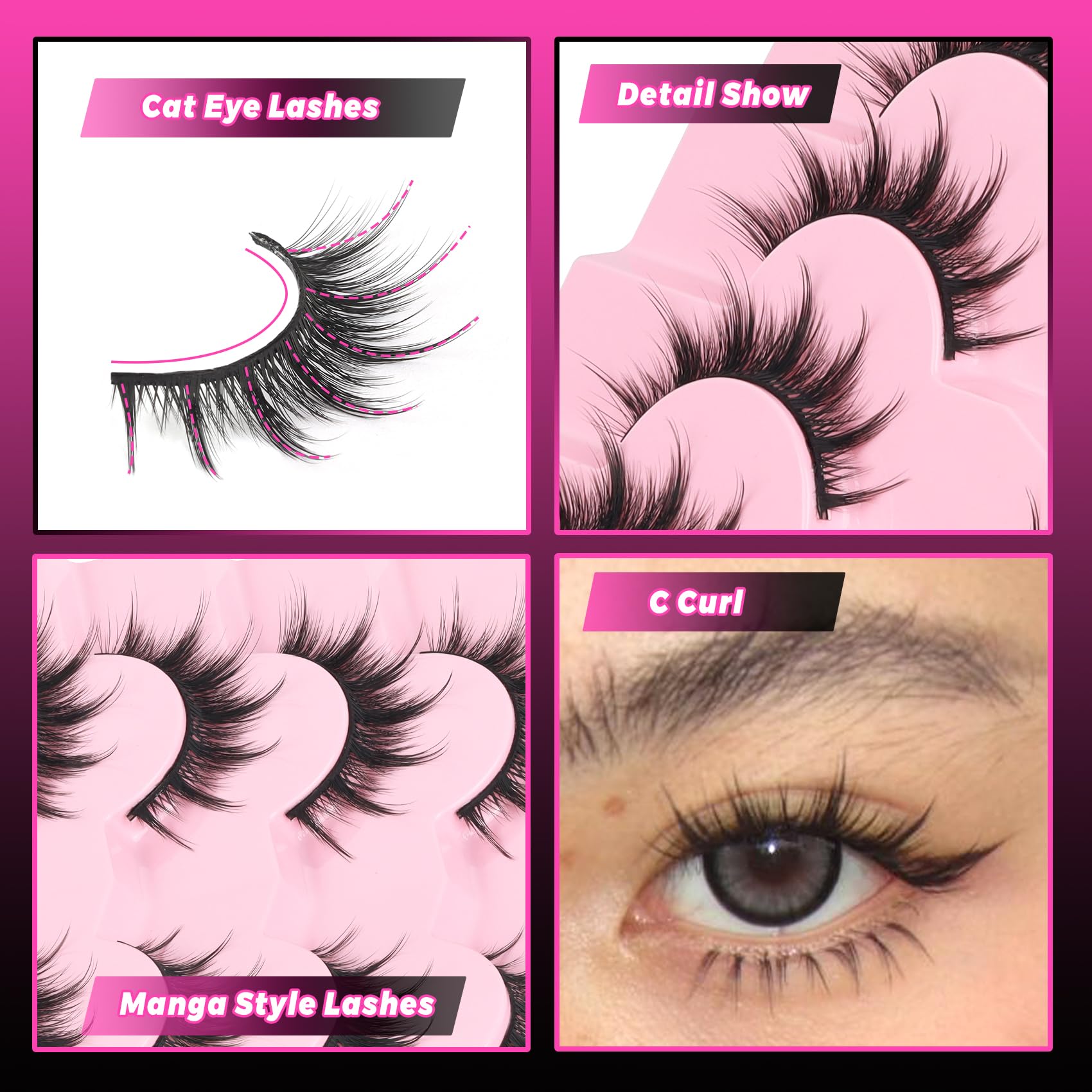 Boucle C - effet tridimensionnel sur les cils.