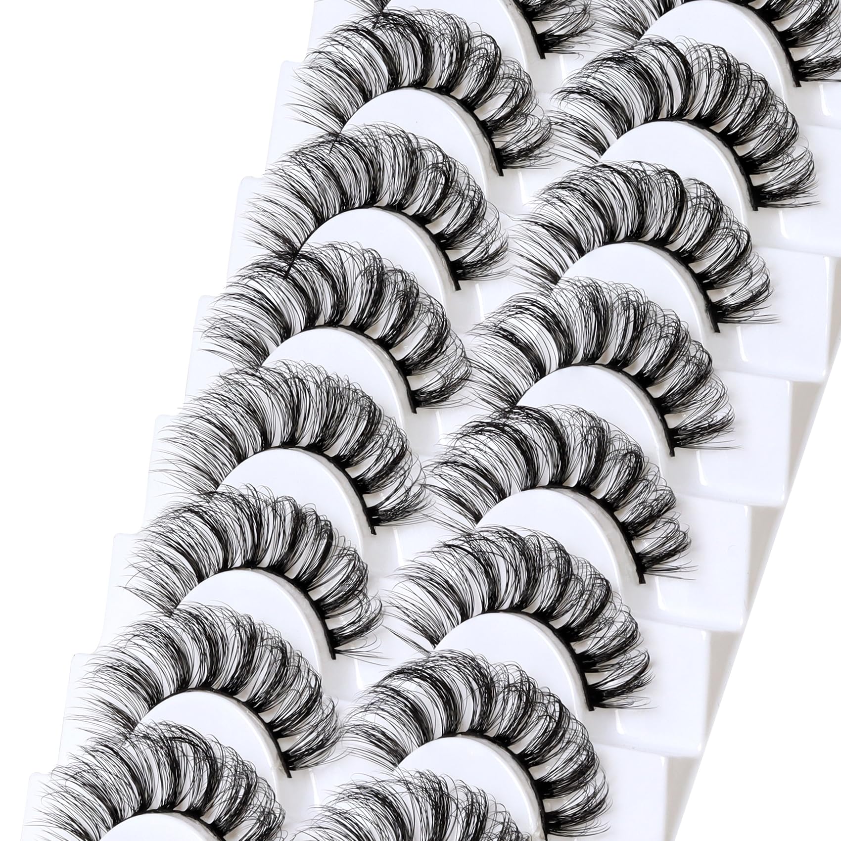 Pack de 10 paires Cils Veleasha pour varier les styles.