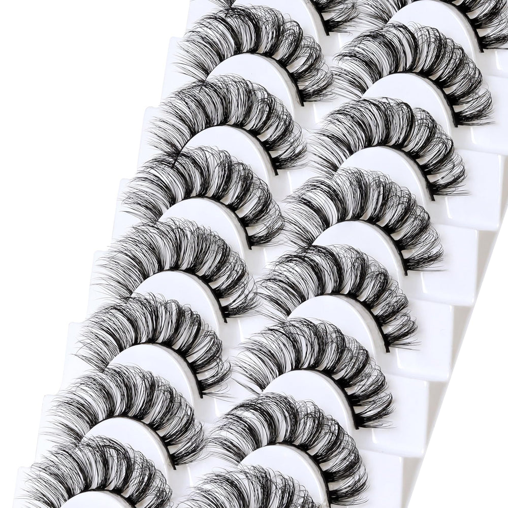 Pack de 10 paires Cils Veleasha pour varier les styles.
