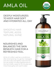 Velona Amla huile - texture riche pour nourrir cheveux et peau.