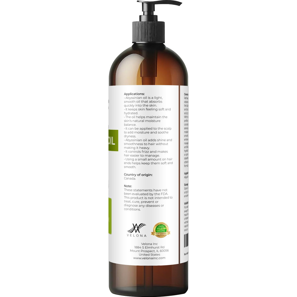 Velona Huile Abyssinienne cheveux brillance et maniabilité