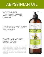 Velona Huile Abyssinienne versement, application facile sur peau et cheveux