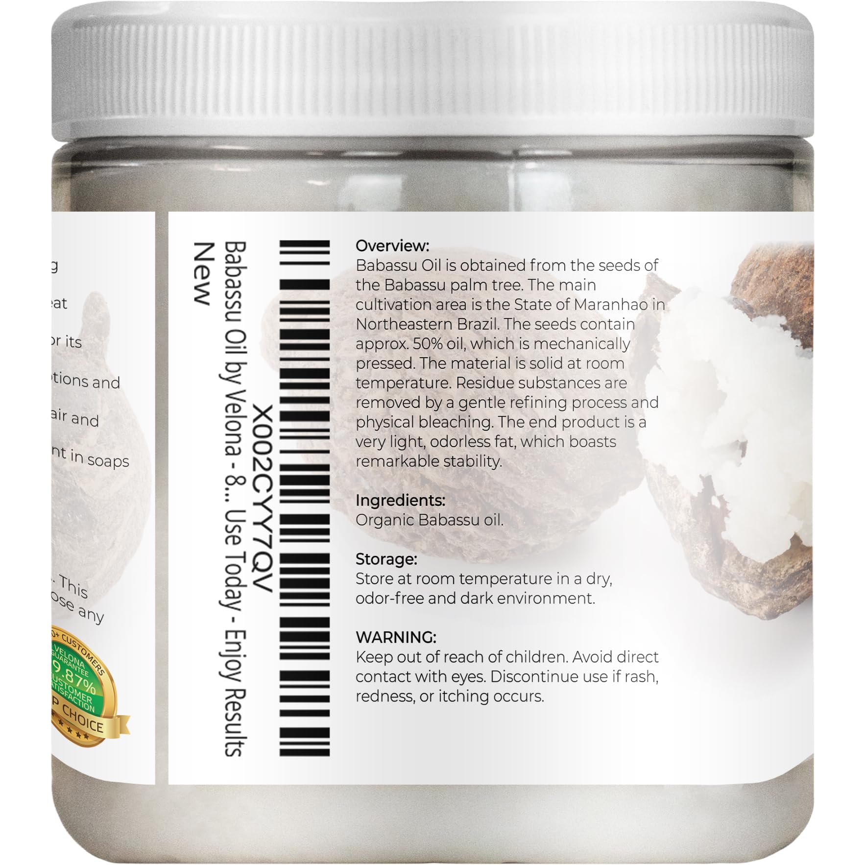 Application sur la peau avec Velona Babassou, huile non grasse et absorbée rapidement.