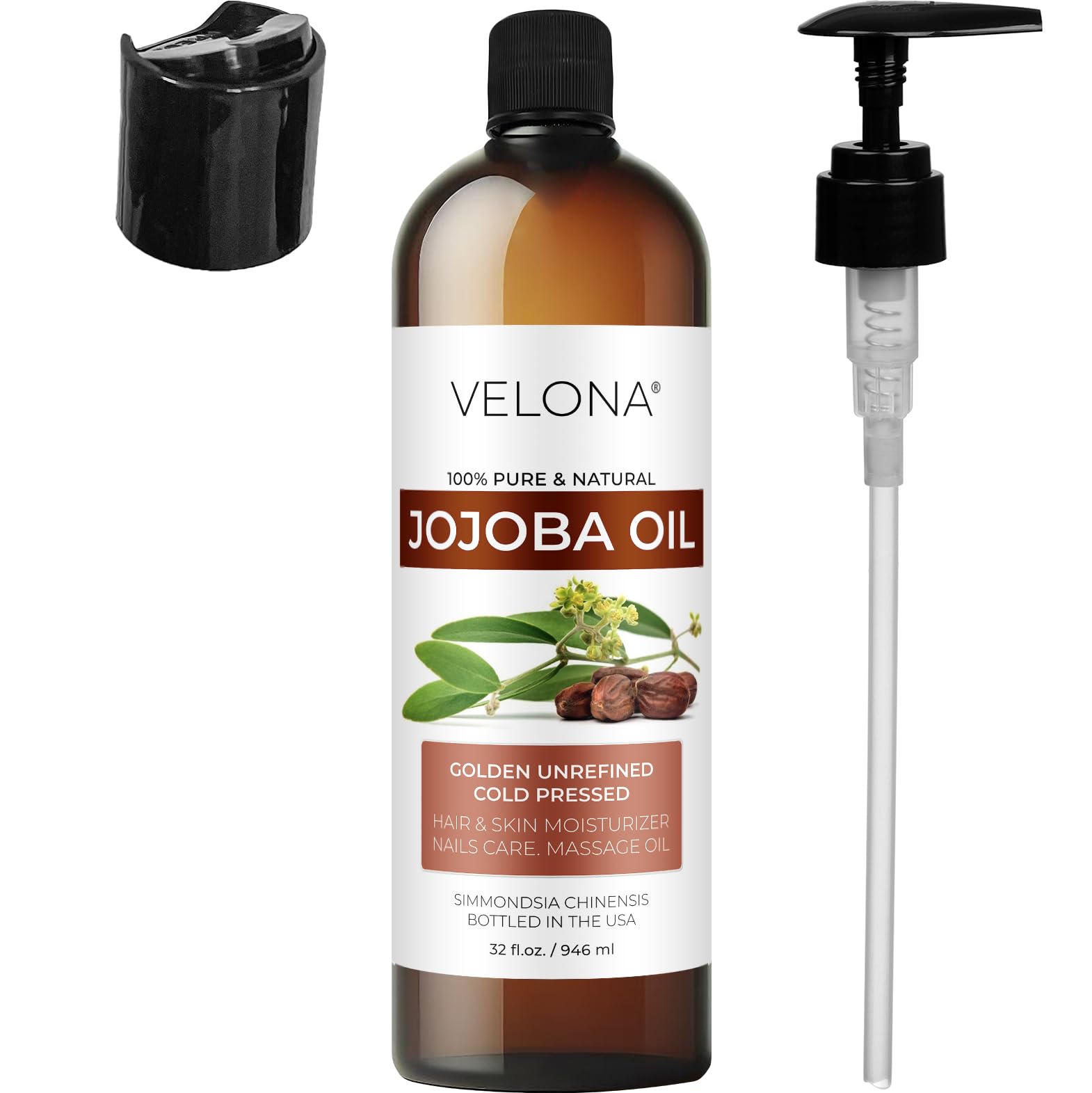 Velona huile jojoba – emballage fabriqué aux Etats-Unis, qualité locale.