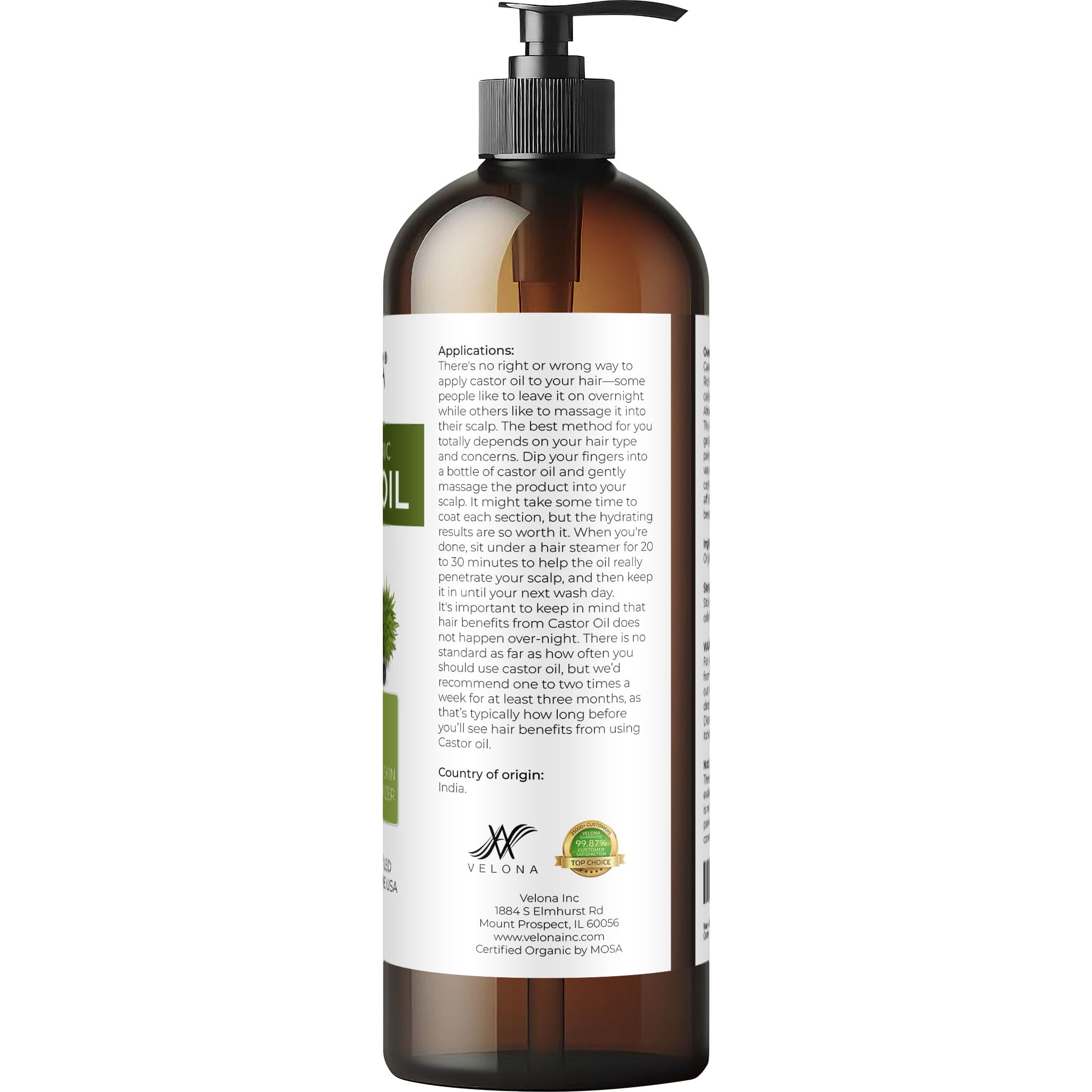 Velona huile de ricin biologique – peau douce et bien conditionnée.