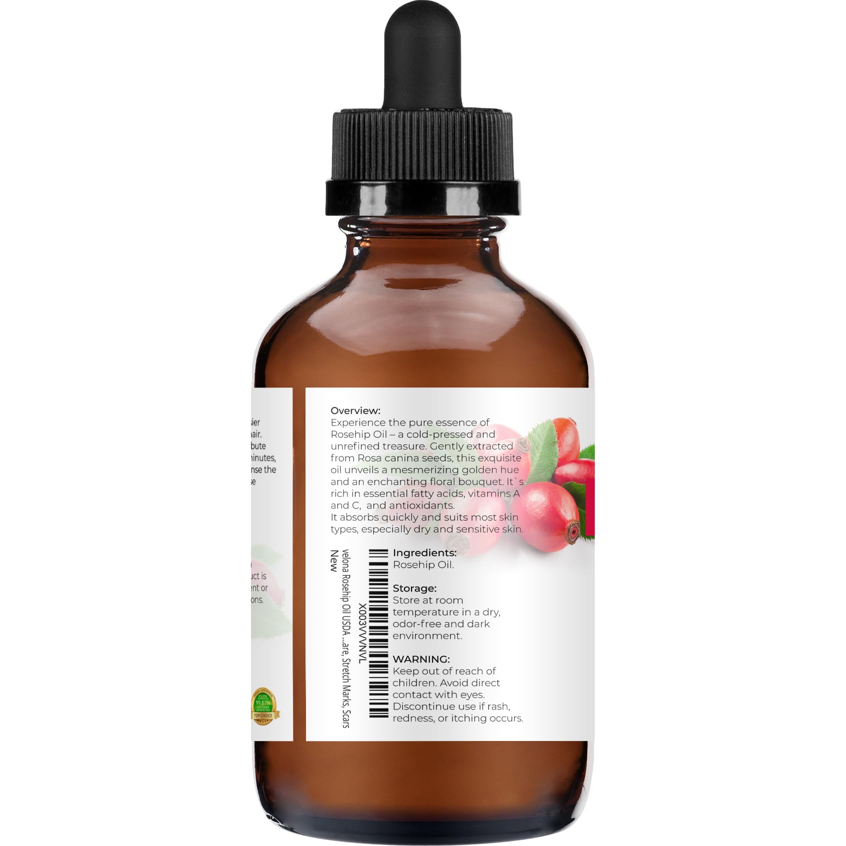 Velona Rosehip Oil – texture satinée qui laisse la peau souple