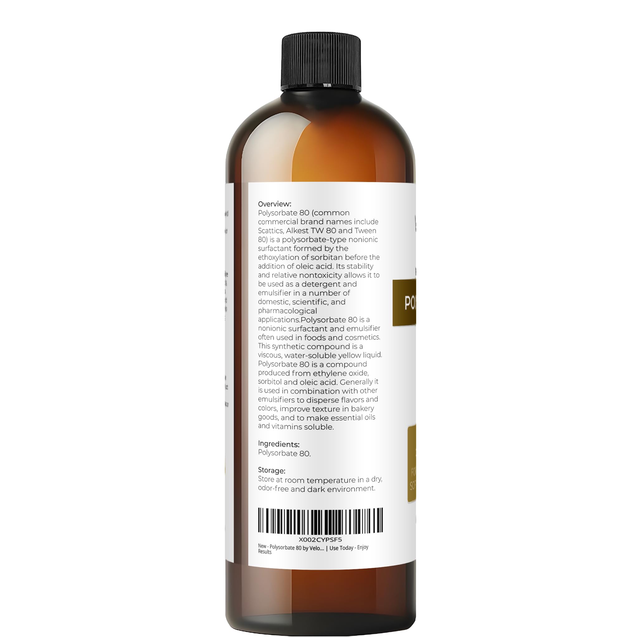 Velona Polysorbate 80, émulsification huile-eau, textures lisses sans séparation.