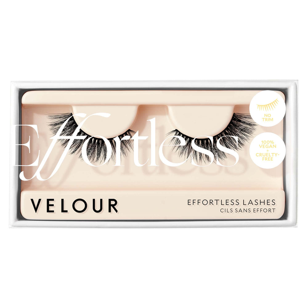 Velour Effortless Lashes dans leur emballage, prêt pour une mise en beauté rapide.