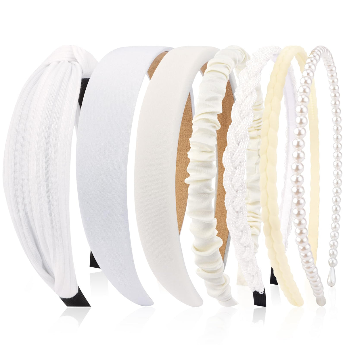 VELSCRUN bandeau blanc classique pour cheveux, confort quotidien.