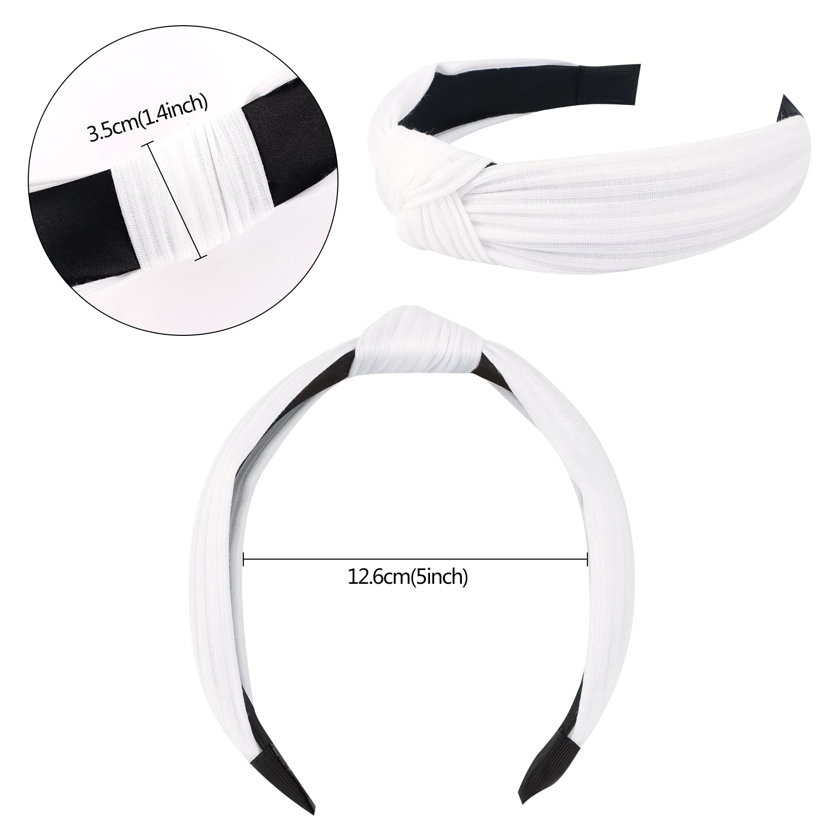 VELSCRUN bandeau blanc taille fine, idéal pour coiffures délicates.