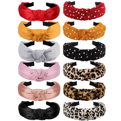 VelScrun bandeau cheveux noeud motif wave-point, allure boho et confort.