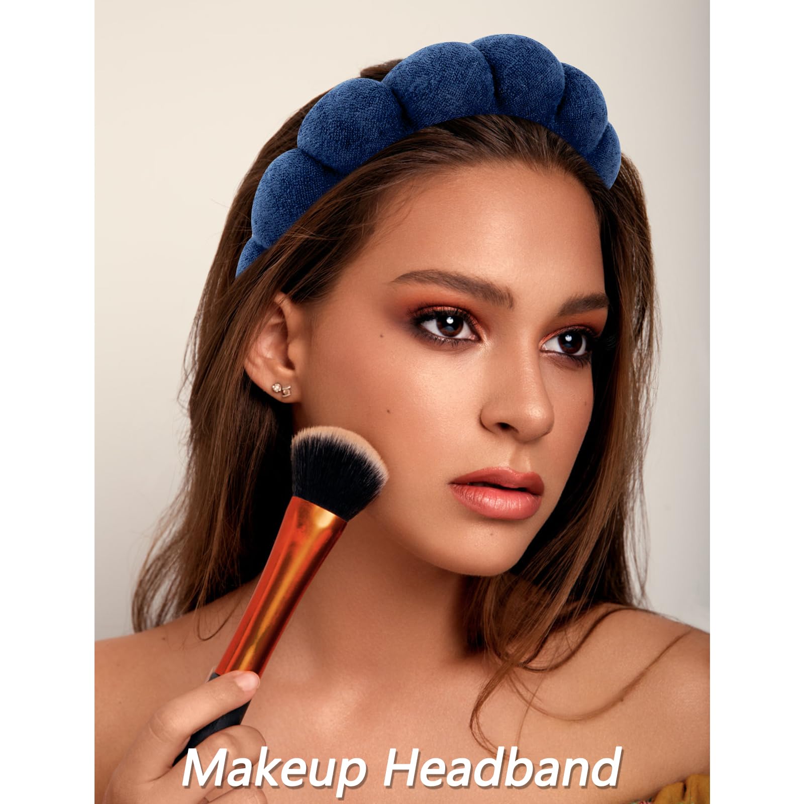 Bandeau VelSCRUN avec nœud élégant pour maquillage rapide.