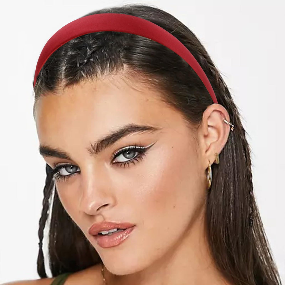 VELSCRUN bandeau satin rouge, pratique à assortir avec différentes coiffures.