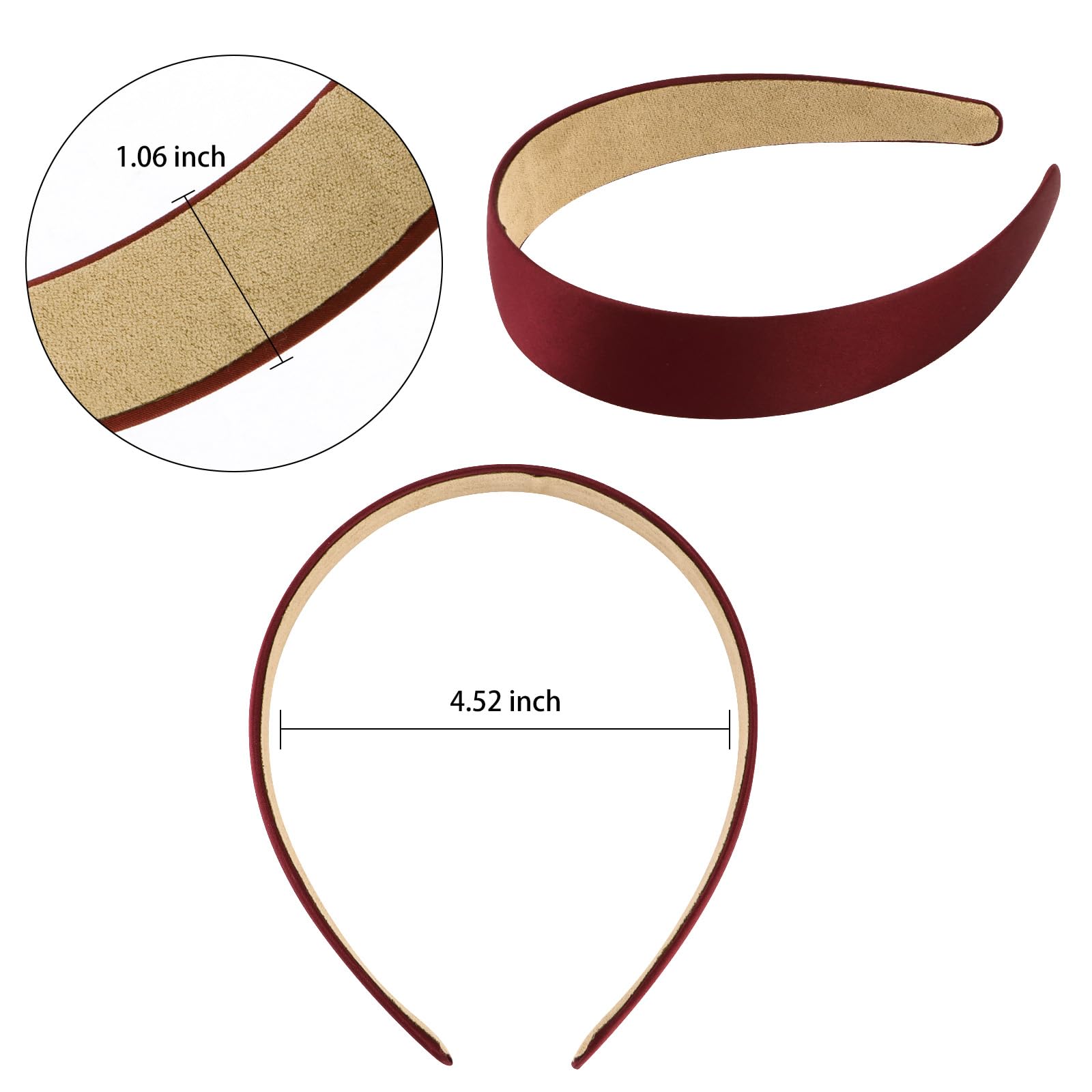 VELSCRUN bandeau satin rouge, apporte touche chic sans effort.