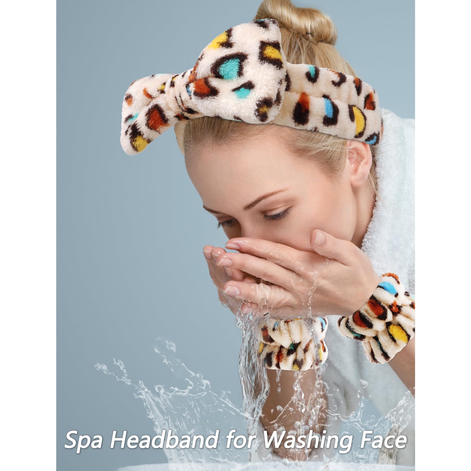 Bandeau spa VELSCRUN avec noeud décoratif, pratique pour dompter les cheveux.