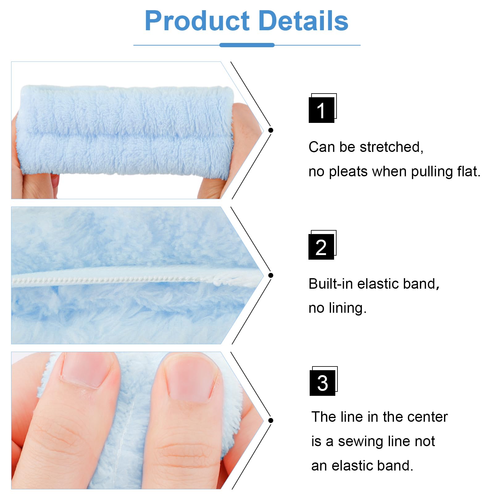 VELSCRUN bandeau spa bleu avec nœud, accessoire chic pour les routines soins.