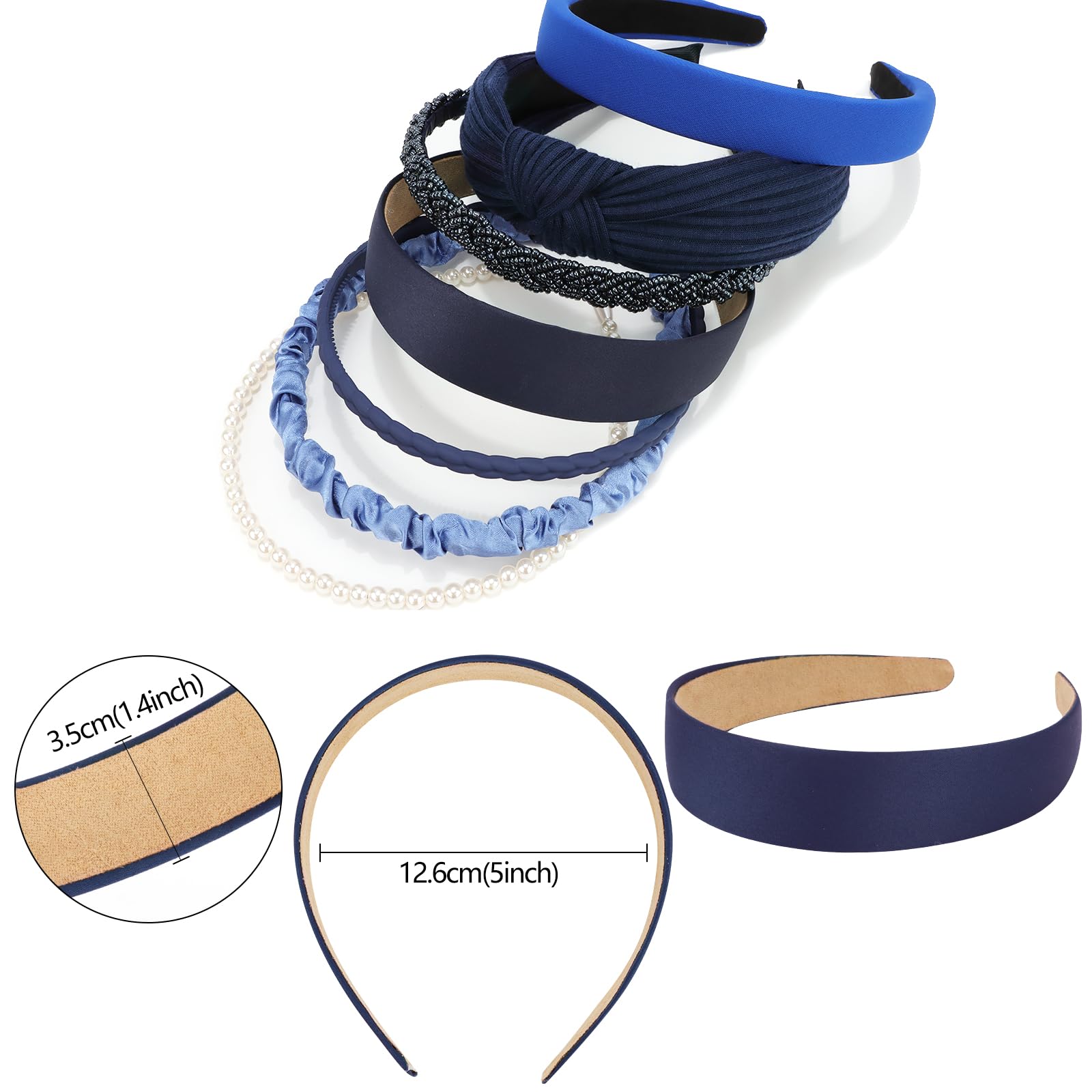 VELSCRUN bandeau bleu marine tissu leger, confort quotidien.