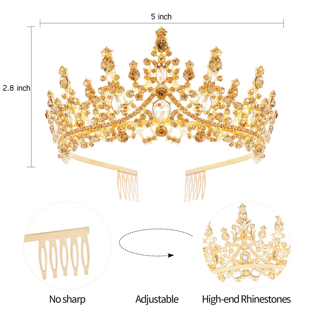 VELSCRUN métal doré et strass brillants pour effet royal
