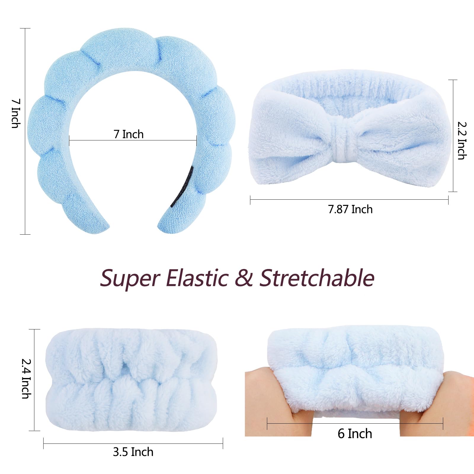 VELSCRUN ensemble accessoires soin visage bleu, idéal pour routine maison.