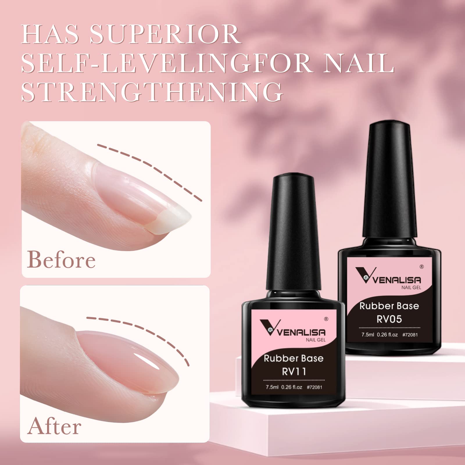 V VENALISA gel ongles rose translucide couleur délicate pour look discret