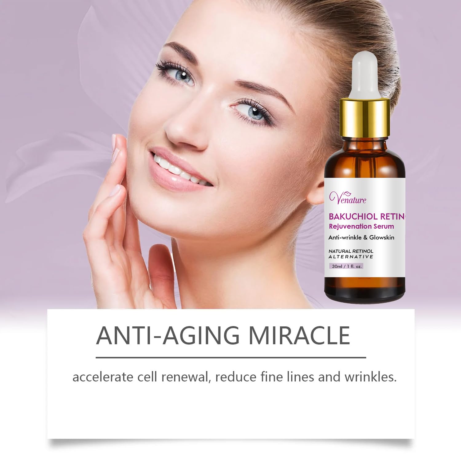 Venature Bakuchiol Serum visage thé vert régulation du sebum