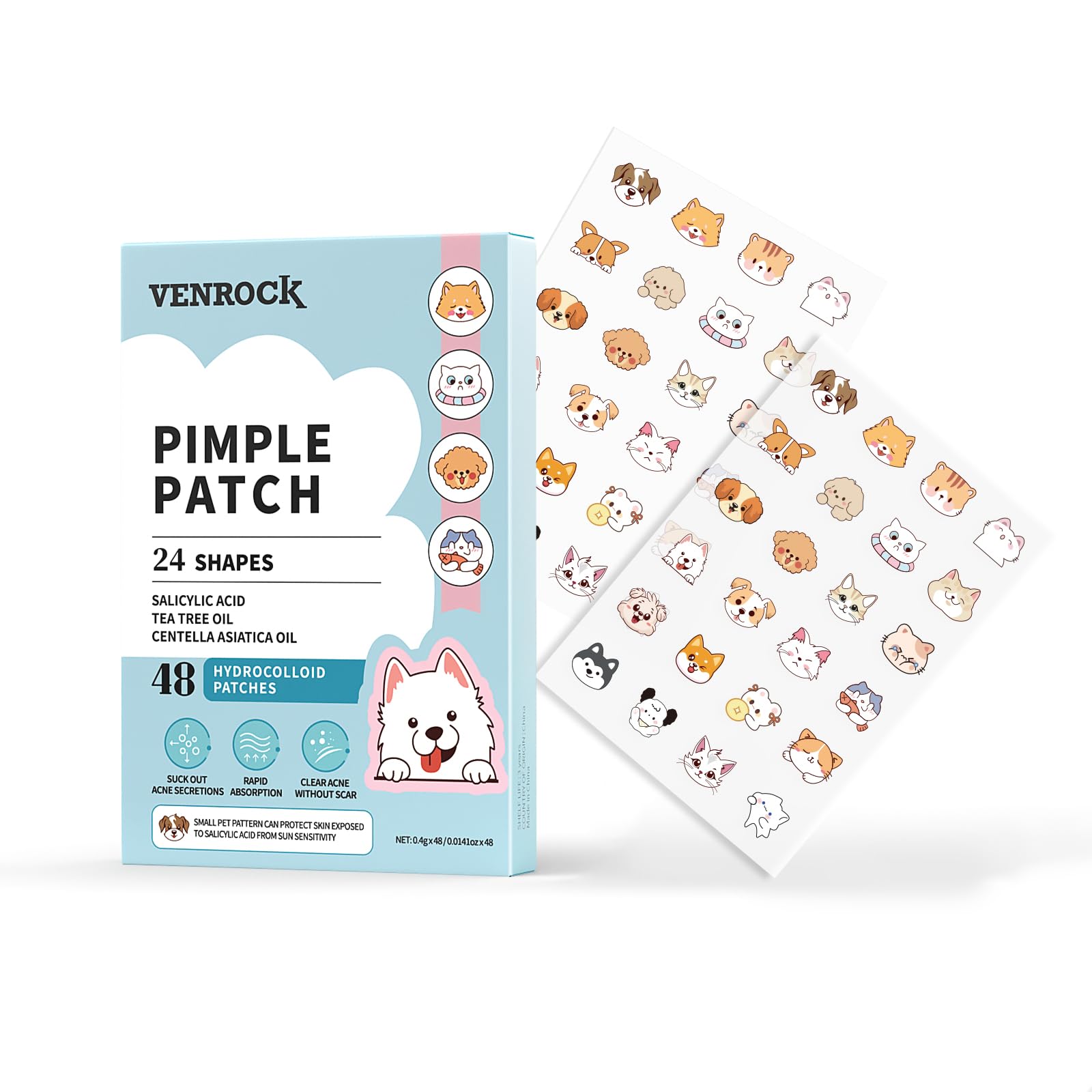 Venrock patchs formes animales soin discret pour les imperfections du visage