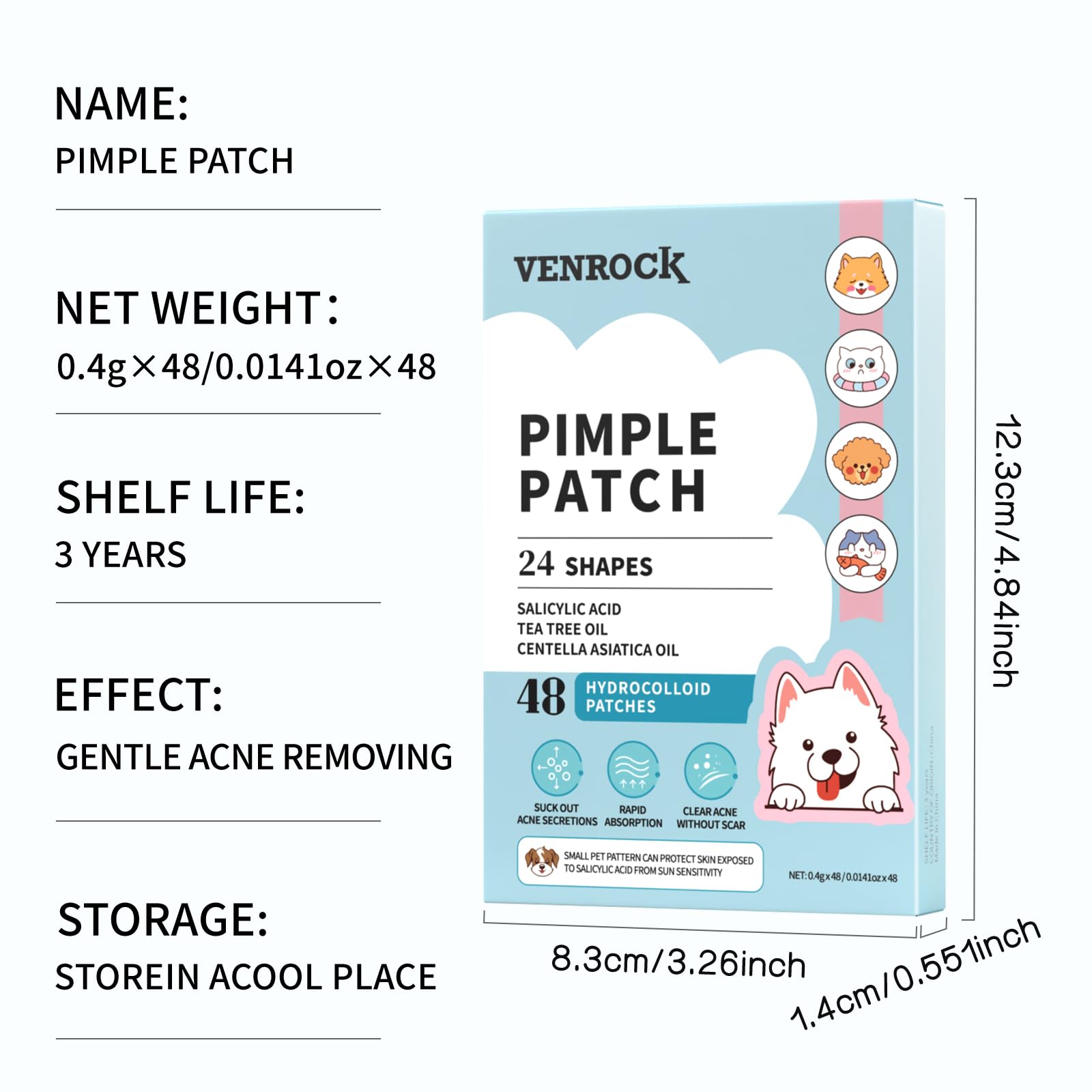 Venrock patchs acné ingrédients naturels acide salicylique huile arbre à thé soin visage