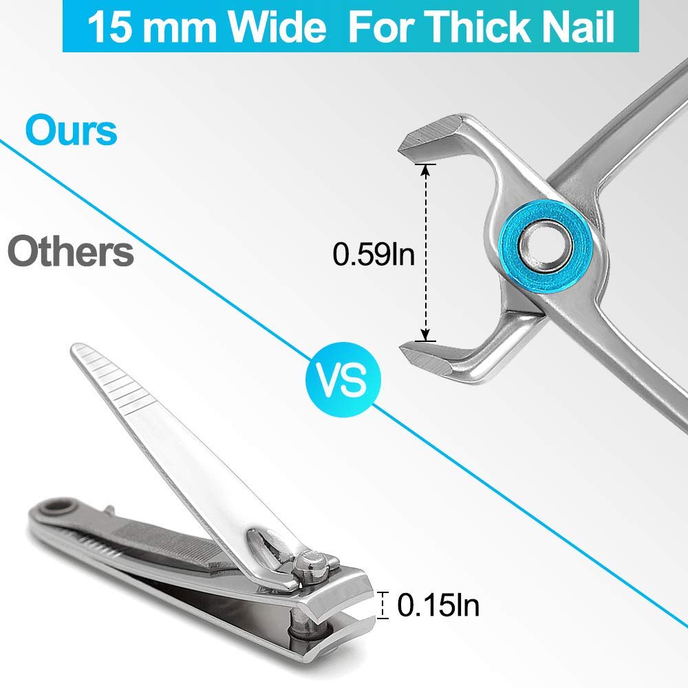 Vepkuso ciseaux-ongles-pieds mâchoires ouvertes larges pour ongles épais