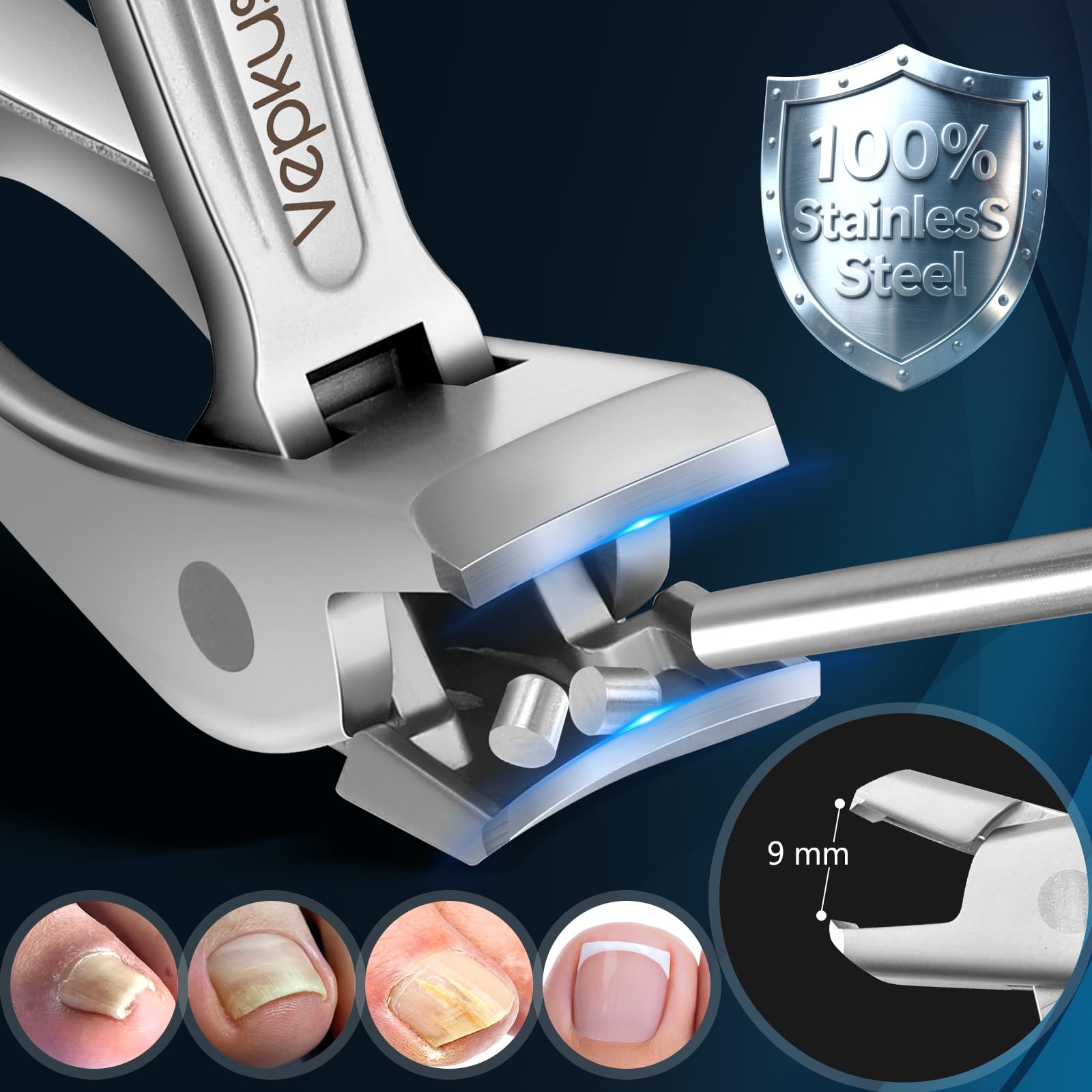 Vepkuso ciseaux-ongles-pieds système anti-éclats pour éviter les éclats de coupe