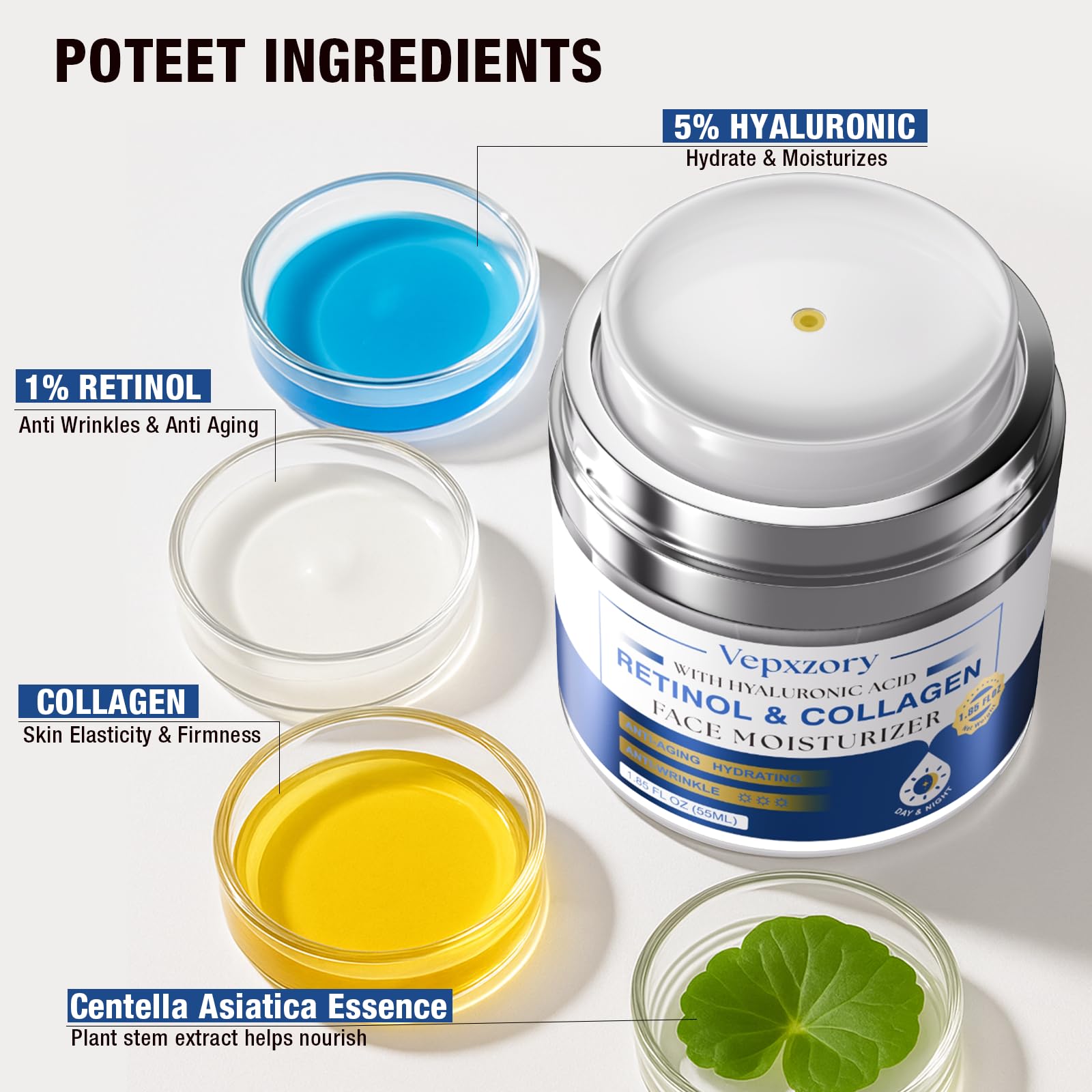 Vepxzory crème visage hyaluronique anti-ride — nutrition profonde pour la peau.
