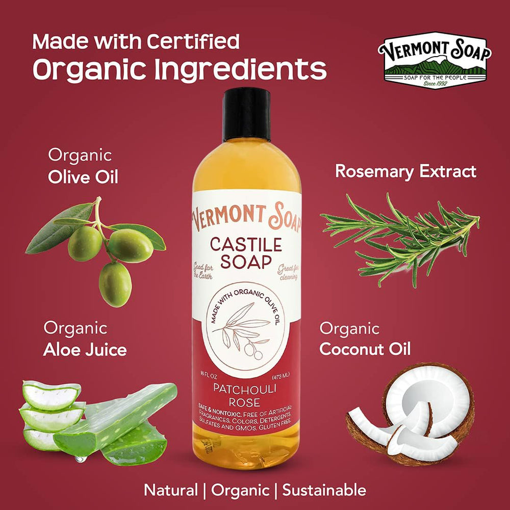 Texture crèmeuse Vermont Castile Patchouli Rose, hydratation légère