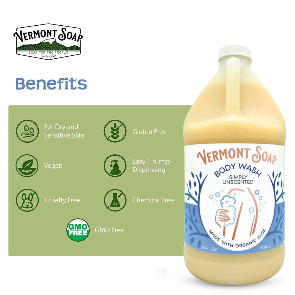 VERMONT SOAP Ingrédients organiques et traçabilité ferme en bouteille.