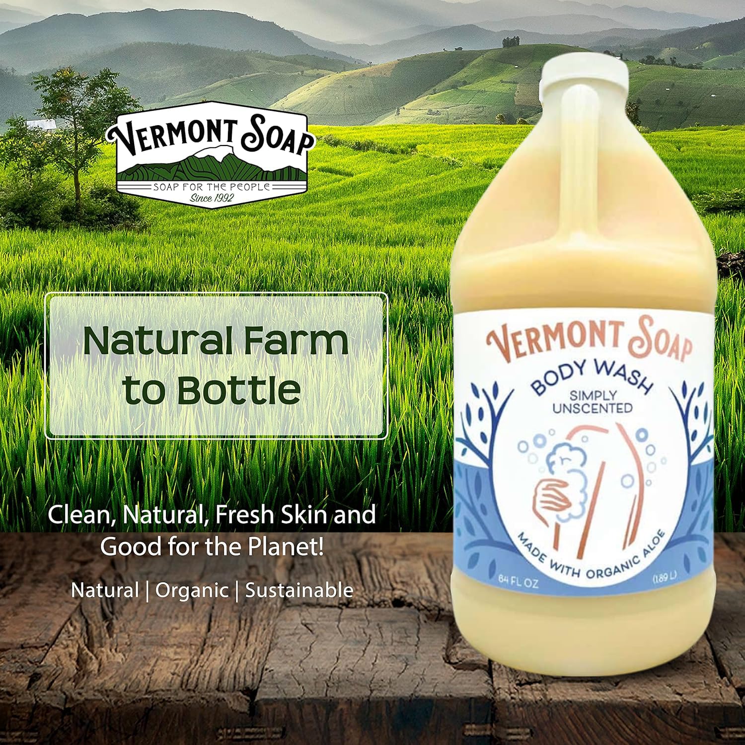 VERMONT SOAP Sans sulfates et sans parfum, douceur au quotidien.
