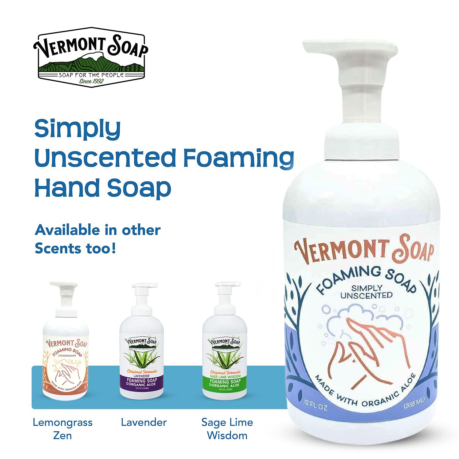 Vermont Soap hydratation des mains au quotidien, idéal pour salle de bains et cuisine
