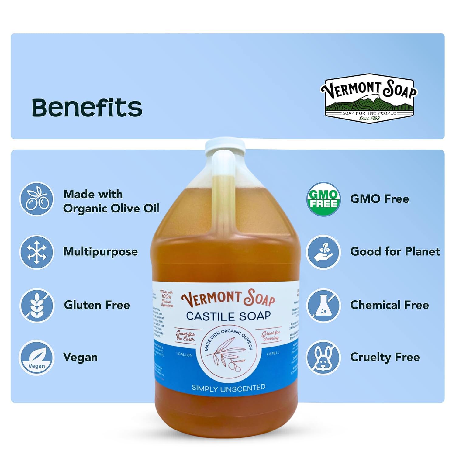 VERMONT SOAP format gallon, économique et écologique.