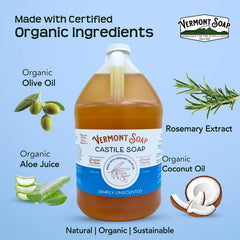 VERMONT SOAP formule concentrée, peu de produit suffit pour nettoyer le corps.