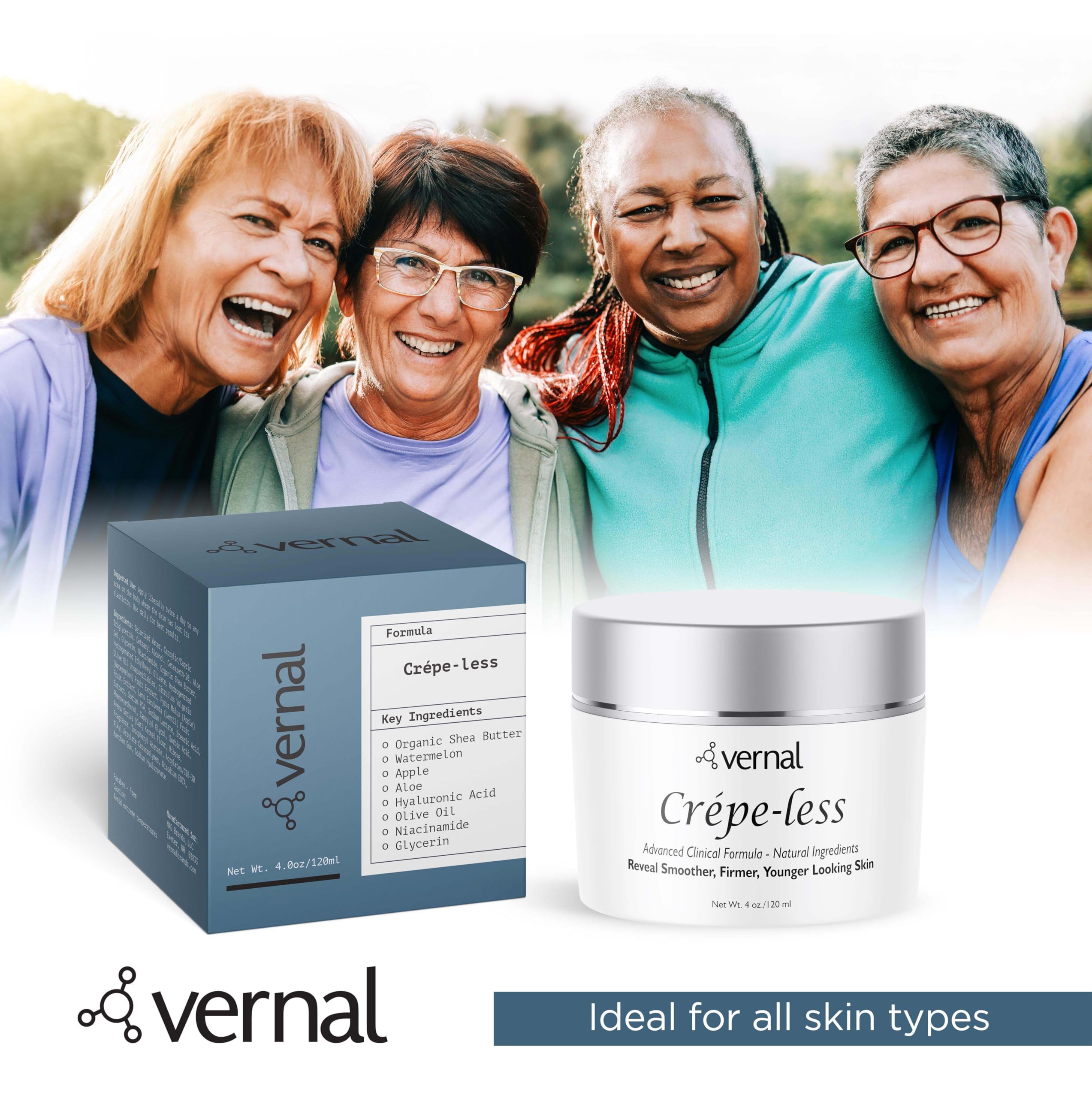 Vernal Crepe-less, application sur le cou pour tonifier le décolleté.