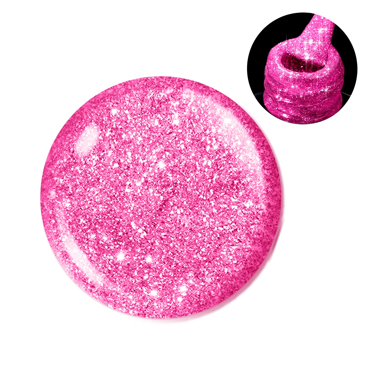 Finition brillante rose Beetles Gel Polish pour des looks festifs ou quotidiens.
