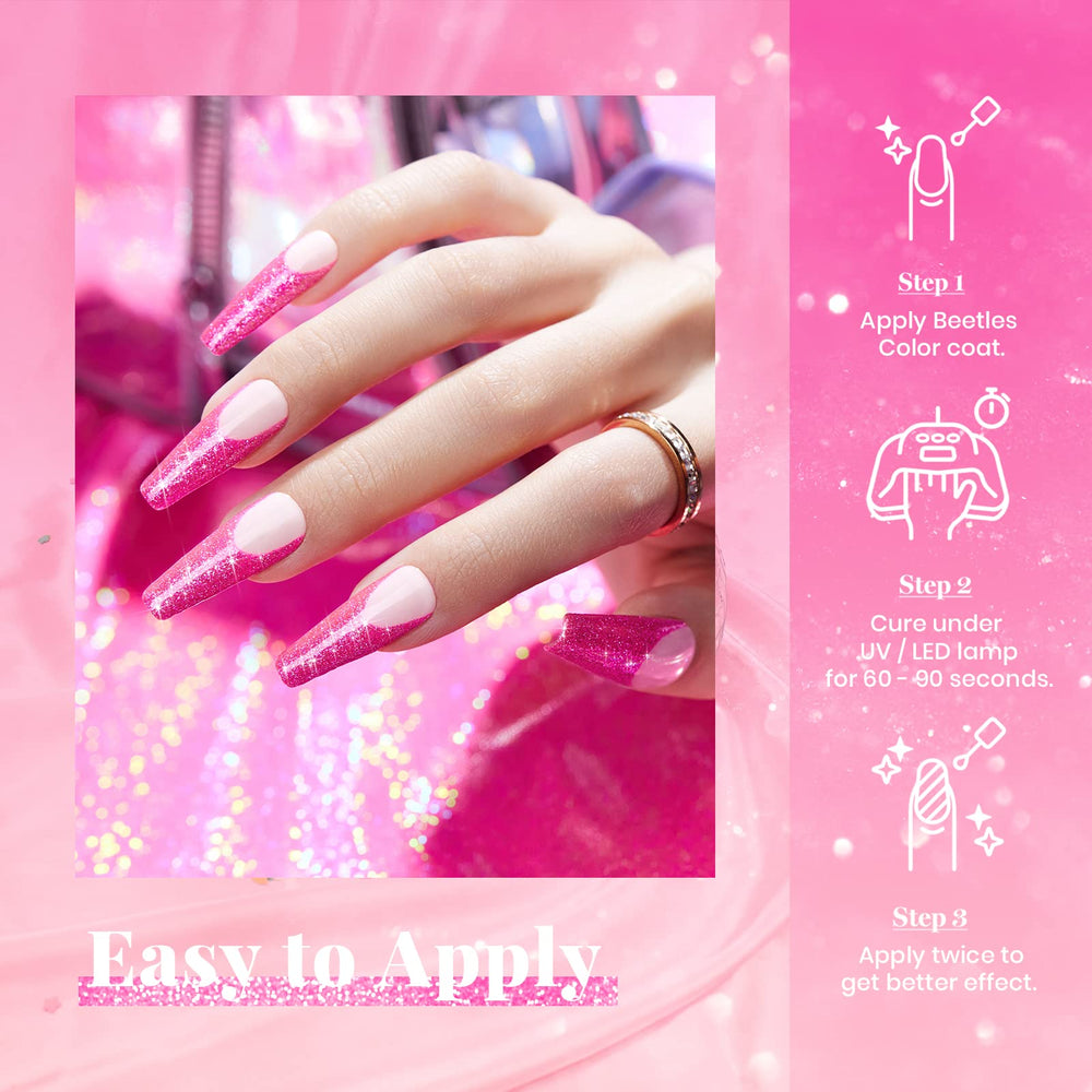 Tenue longue du vernis Beetles pouvant durer plusieurs semaines.