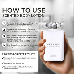 Lait parfumé Versace Bright Crystal adapté à tous types de peau, douceur assurée.