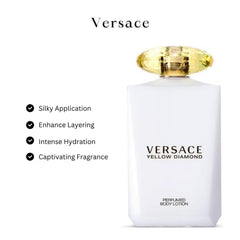 Lait corporel Versace Yellow Diamond, sillage durable parfumant la peau toute la journée.