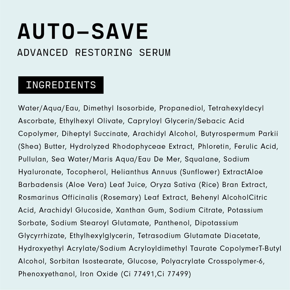 Versed Auto-Save Serum vegan et antioxydant protège des radicaux libres.