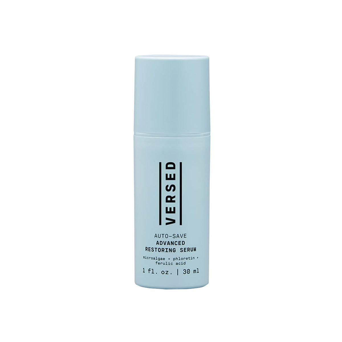Versed Auto-Save Serum bouteille-pipette pour application précise et légère.