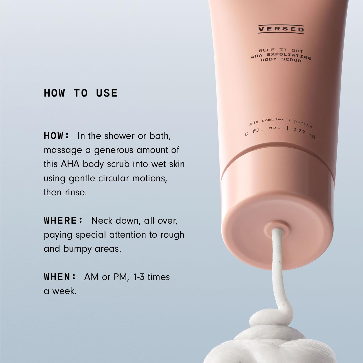 Versed Buff It Out enzymes-de-grenade pour renouvellement en douceur de la peau.
